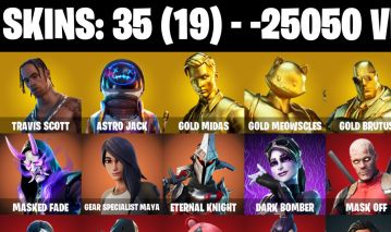 35 skins + Travis Scott + Astro Jack + Major Lazer + Rage -25k VB
