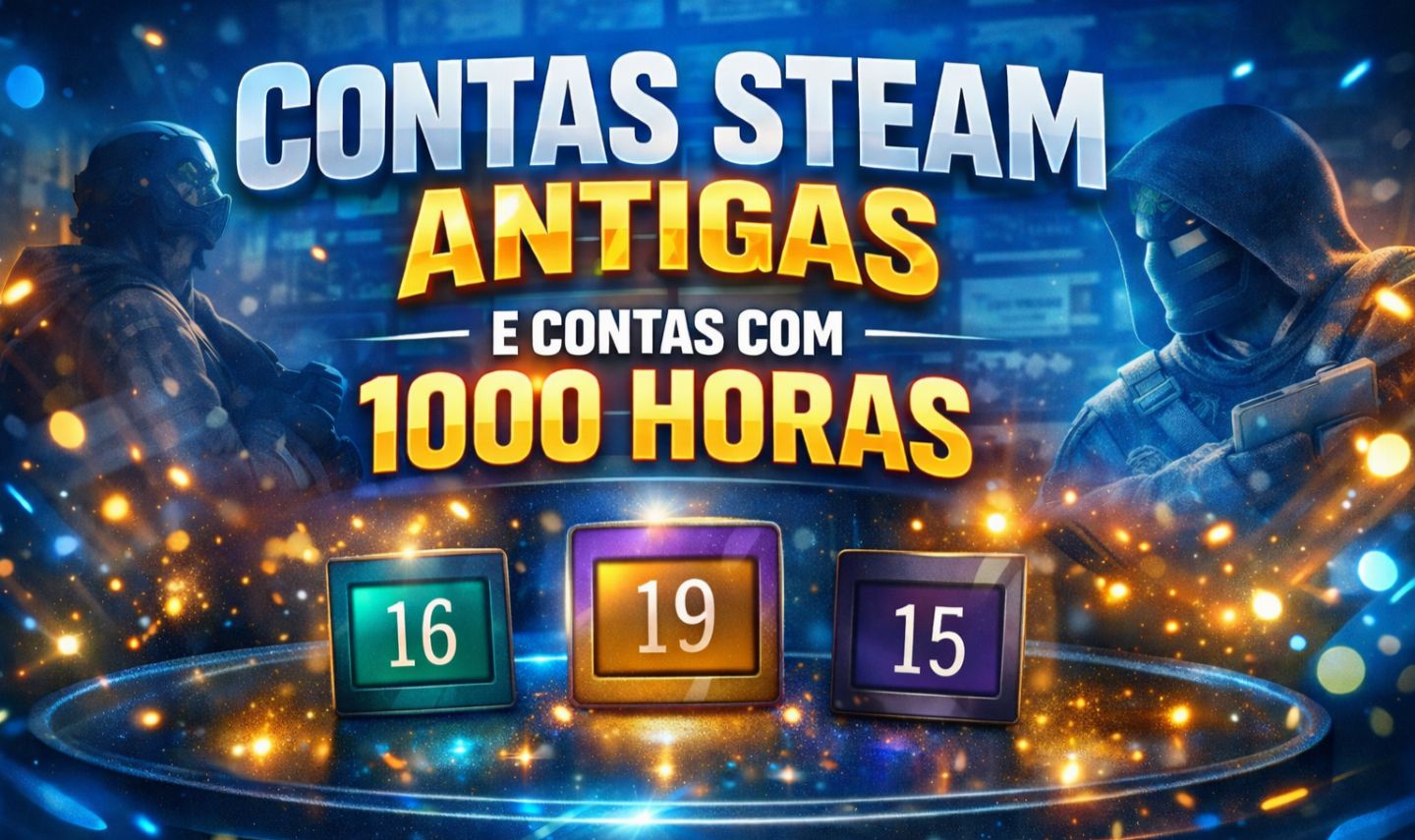 CONTAS STEAM ANTIGAS +20 ANOS E CONTAS COM +2000 HORAS