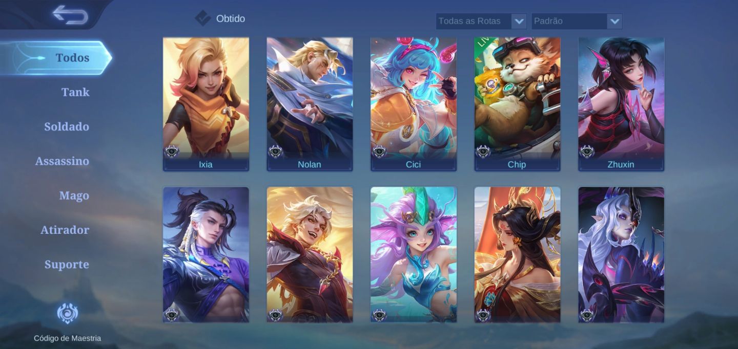 TODOS OS HERÓIS E VARIAS SKINS GASTO MAIS DE 1k real