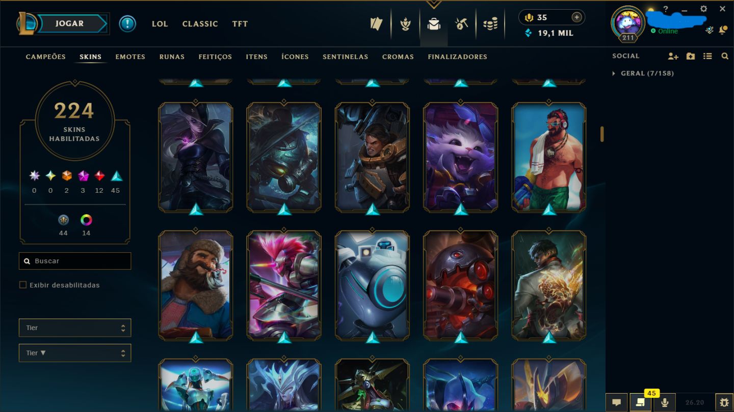 Conta com skins raras