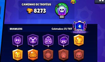 Conta Brawl Stars 8k de Troféus + 31 Brawler.