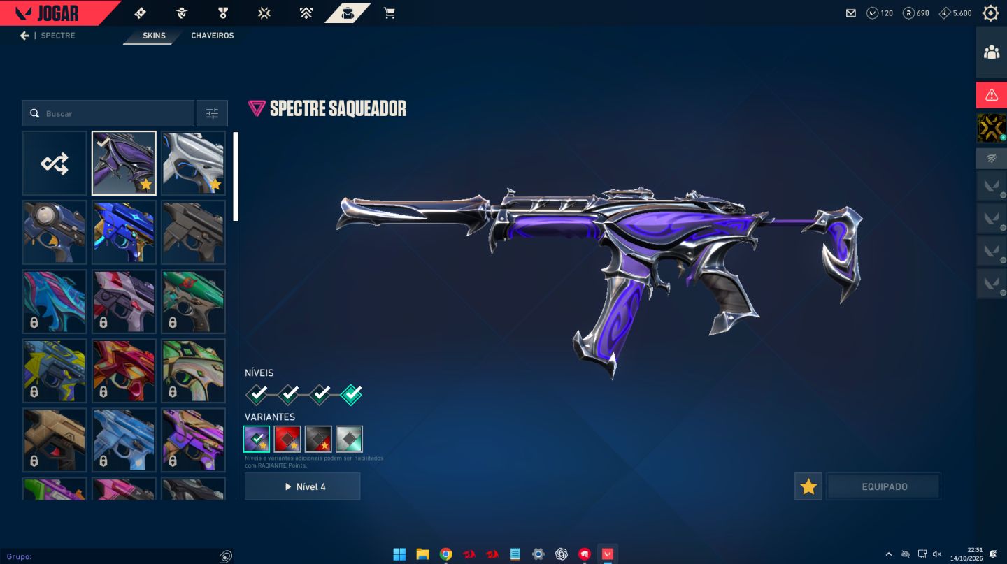 CONTA VALORANT CHEIA DE SKINS