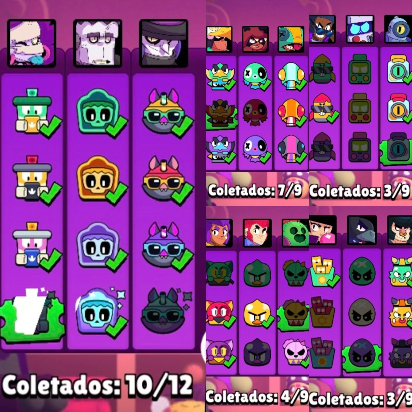 TODOS OS BRAWLERS, 2019, 250 SKINS, 33 FULL