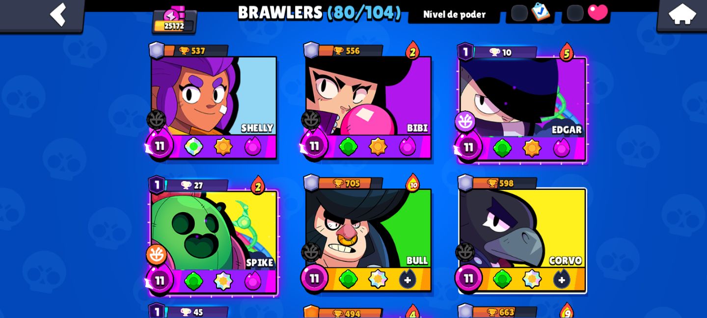 CONTA BRAWL 25.172 TROFÉUS | 80/104 BRAWLERS | 9 LENDÁRIOS