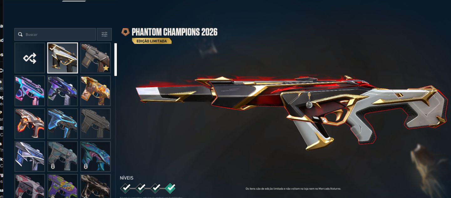 Conta Valorant, platina 2 com 81 SKINS! Champions 25 e 26