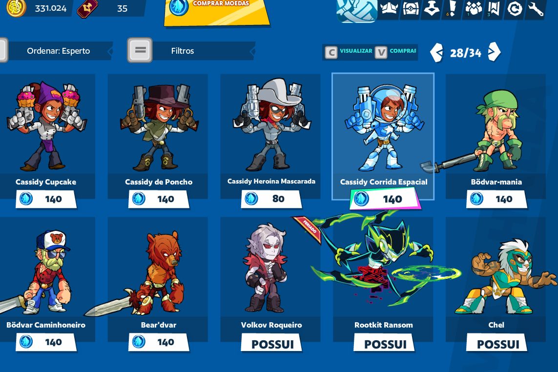CONTA BRAWLHALLA COM 8 CROSSOVERS + SKINS + TODOS OS LEGENDS