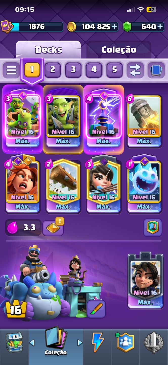 Conta clash royale bem tunada