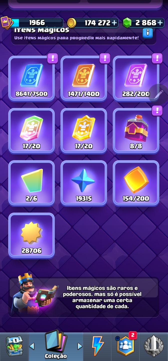 Conta Clash Royale pontuação 1966 - 35evo