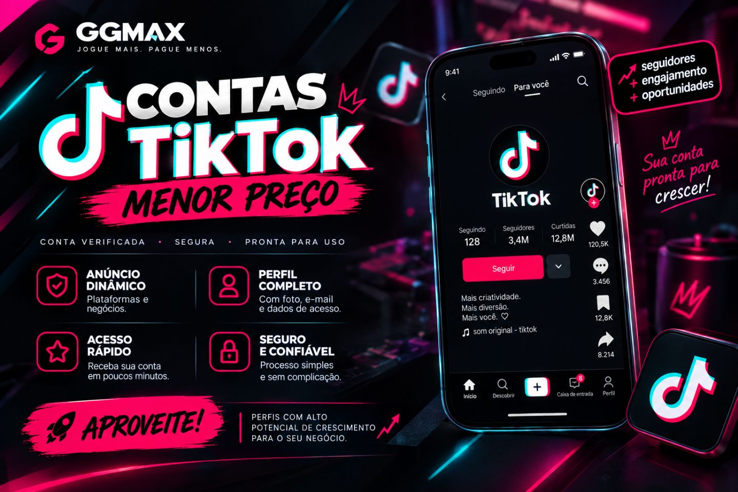 Contas Tiktok [MENOR PREÇO] conta tiktok tiktok seguidores