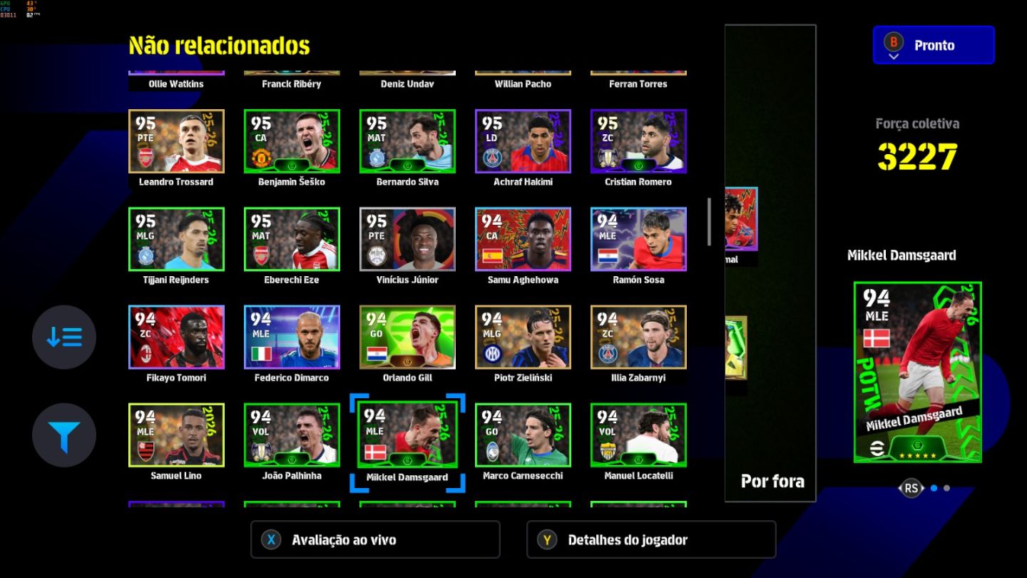 Conta PC Steam Pelé 108, Varane 107, Van Dick 105, Kahn 106, Bergkamp 105 e CIA