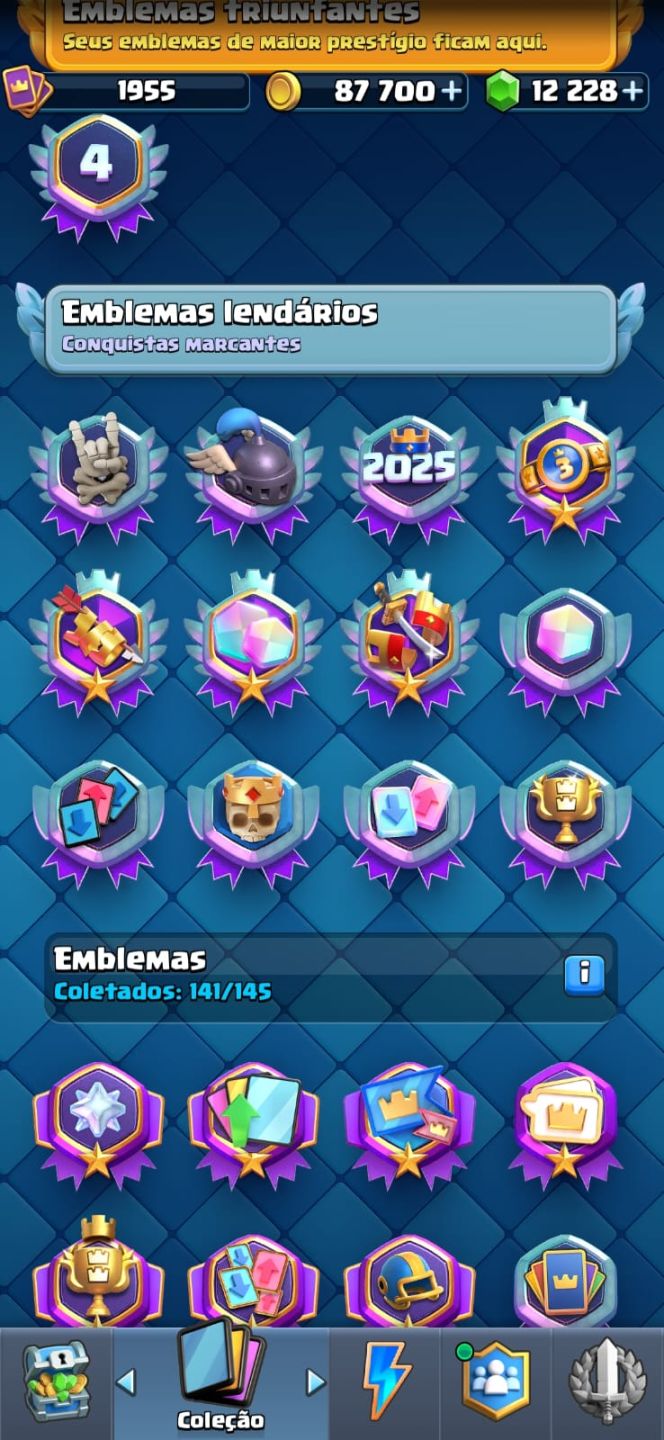 14K TROFÉUS - 25 EVO - 11 HEROIS - 12.3K GEMAS - 173 EMOTES - 53 CARTAS MAX