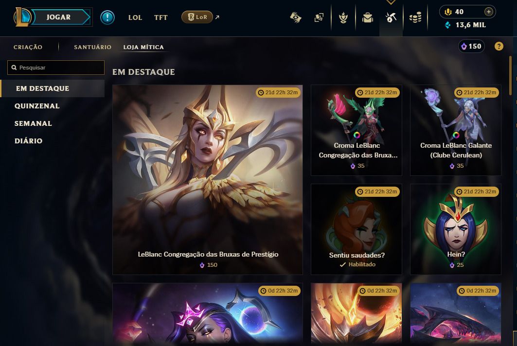 CONTA LEAGUE OF LEGENDS (NIVEL 590) SKIN AHRI TERMAS NOTURNAS E MUITO +