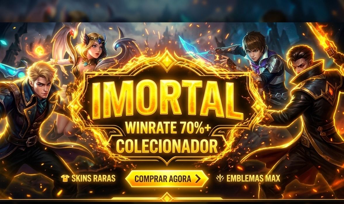 CONTA GOD TIER MLBB QUASE COLECIONADOR SKINS RARAS + ELO IMORTAL WR 70