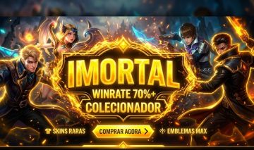 CONTA GOD TIER MLBB QUASE COLECIONADOR SKINS RARAS + ELO IMORTAL WR 70