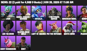 Nivel 213 | 22 Skins + 39 Picaretas + 26 Planadores + 24 Danças