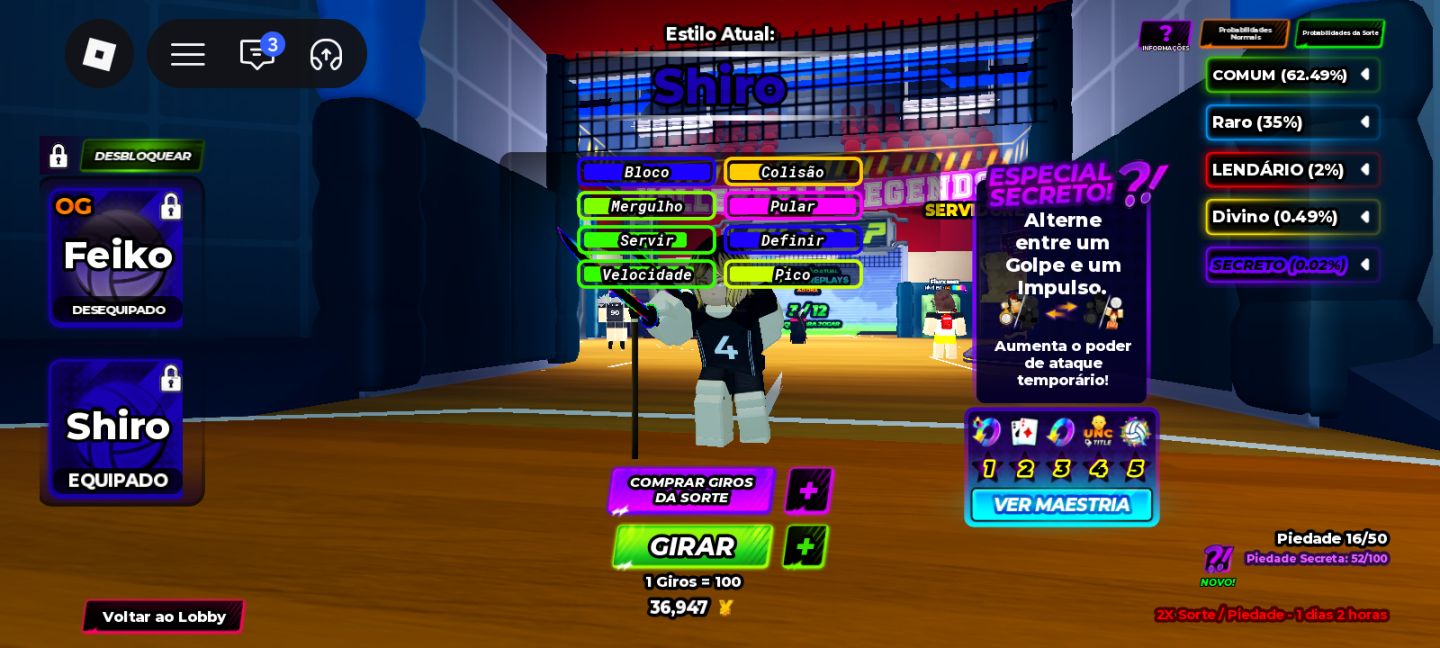 [Promoção] Conta de volleyball legends + extra de blue lock rivals + blox fruit