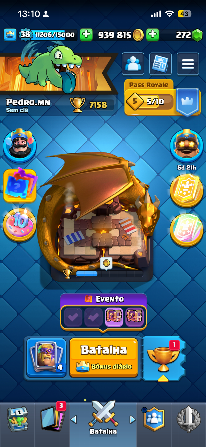 Conta de Clash royale para rapidinho!!
