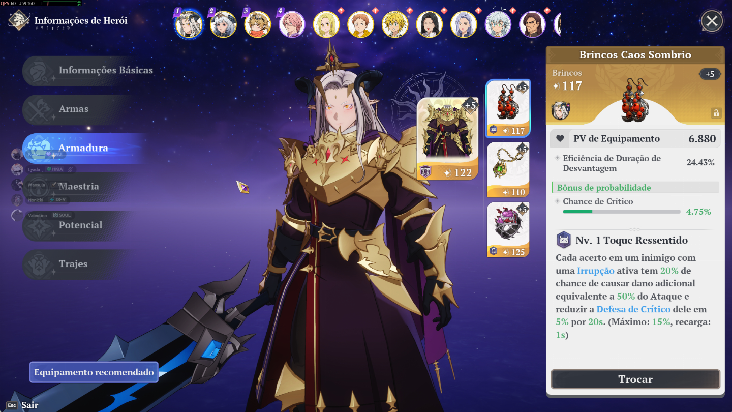 THE SEVEN DEADLY SINS conta com 99k de poder, 3 pets lendários, conta 100% F2P!!