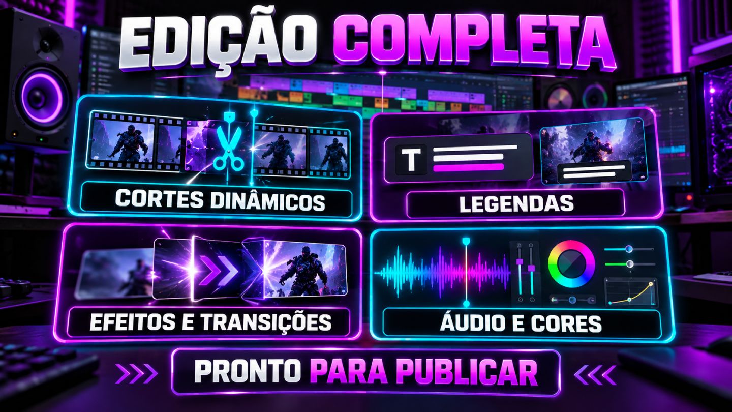 EDIÇÃO DE VÍDEOS PROFISSIONAL | Shorts, Reels e YouTube com entrega de 2 dias