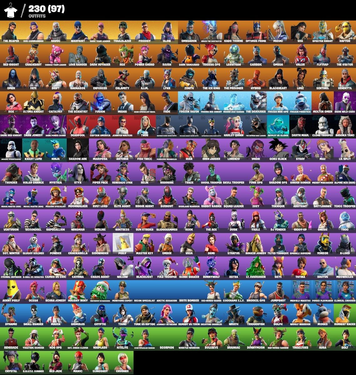 Conta Fortnite OG - Várias skins, emojis e outras coisas raras.