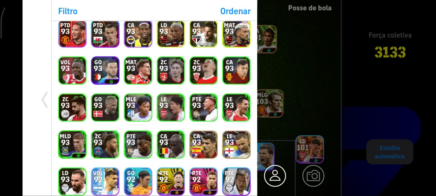 Conta Efootball Mobile 26 | Força 3133 |Ronaldinho 104, Suarez & Cia