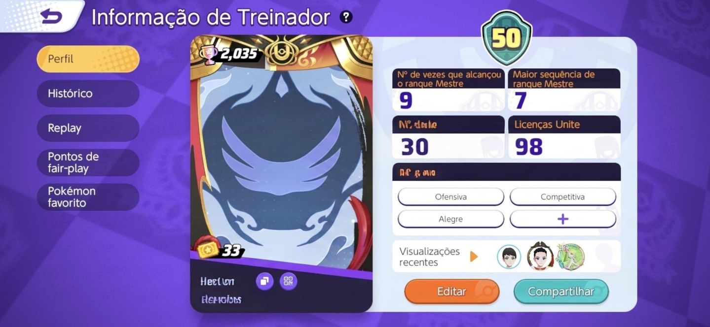 CONTA POKÉMON UNITE 98/99 POKÉMON | 768 GEMAS | MESTRE 9x