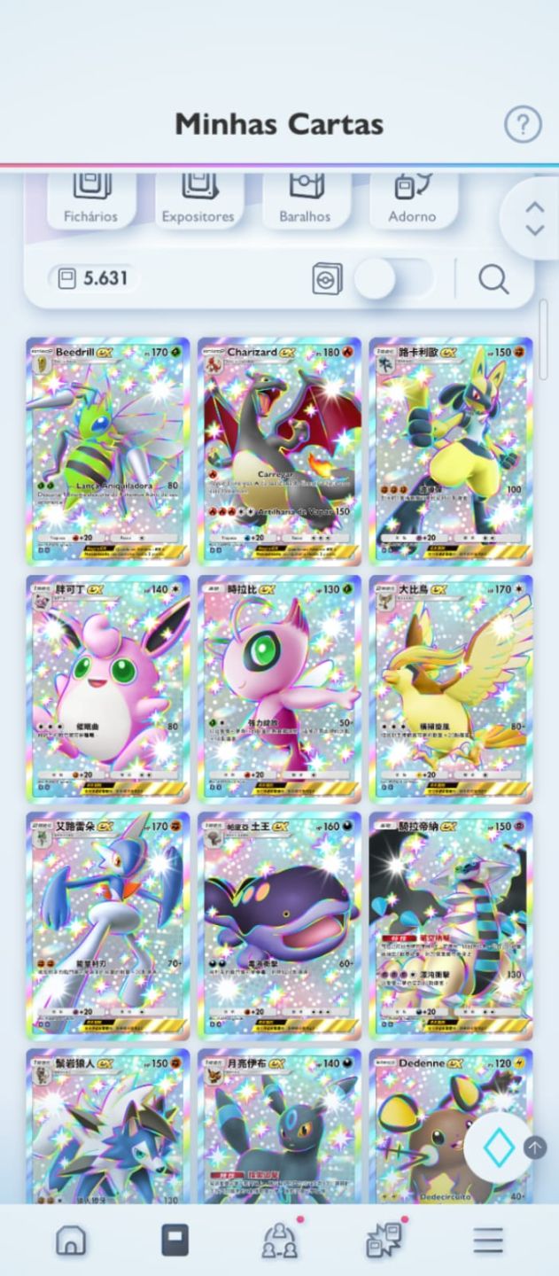 Conta Pokémon TCG Pocket 5.000+ Cartas | 2x Charizard Shiny ex Full Art