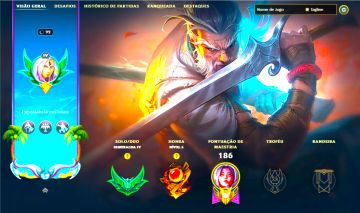 SKIN YASUO IDOSO + [ CONTA COM PASSE ATIVO ] + [ ESMERALDA COM 60 PDLS ]