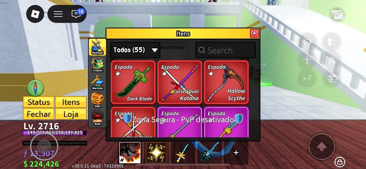 Conta blox fruits com dragão permanente e todas as game pass do jogo.