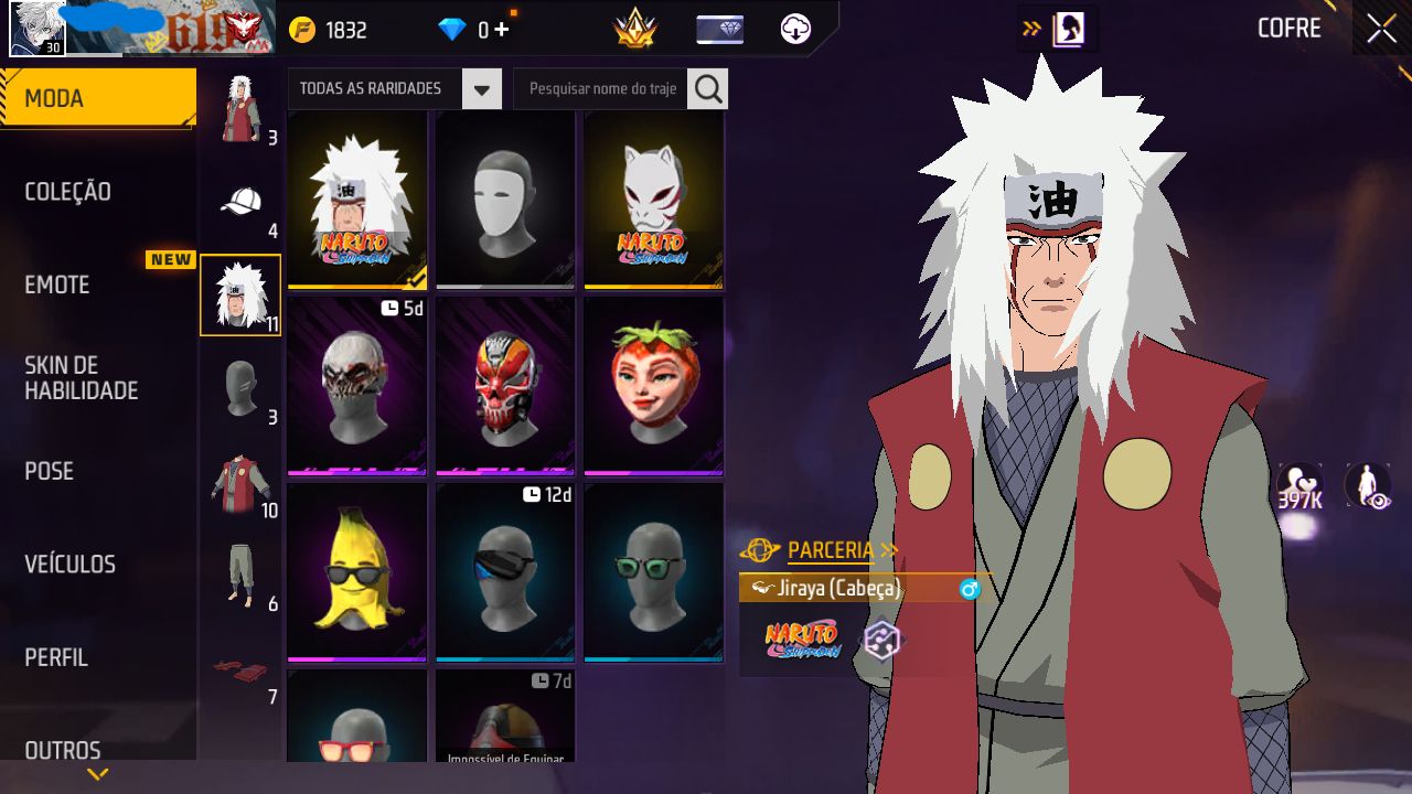 CONTA FREE FIRE MESTRE 3 ESTRELAS MODO RANK COM SKIN JIRAYA