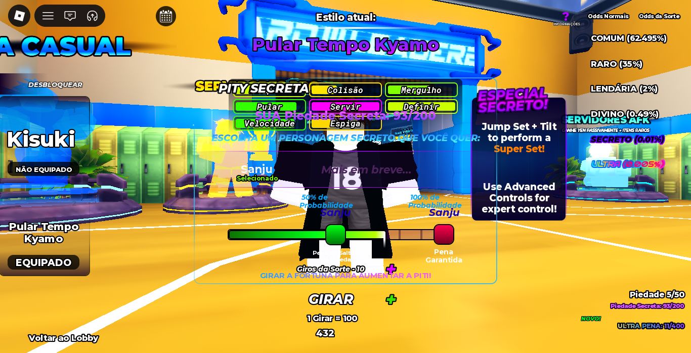 Conta roblox com dois estilos secretos no volleybol legends + Clover origin