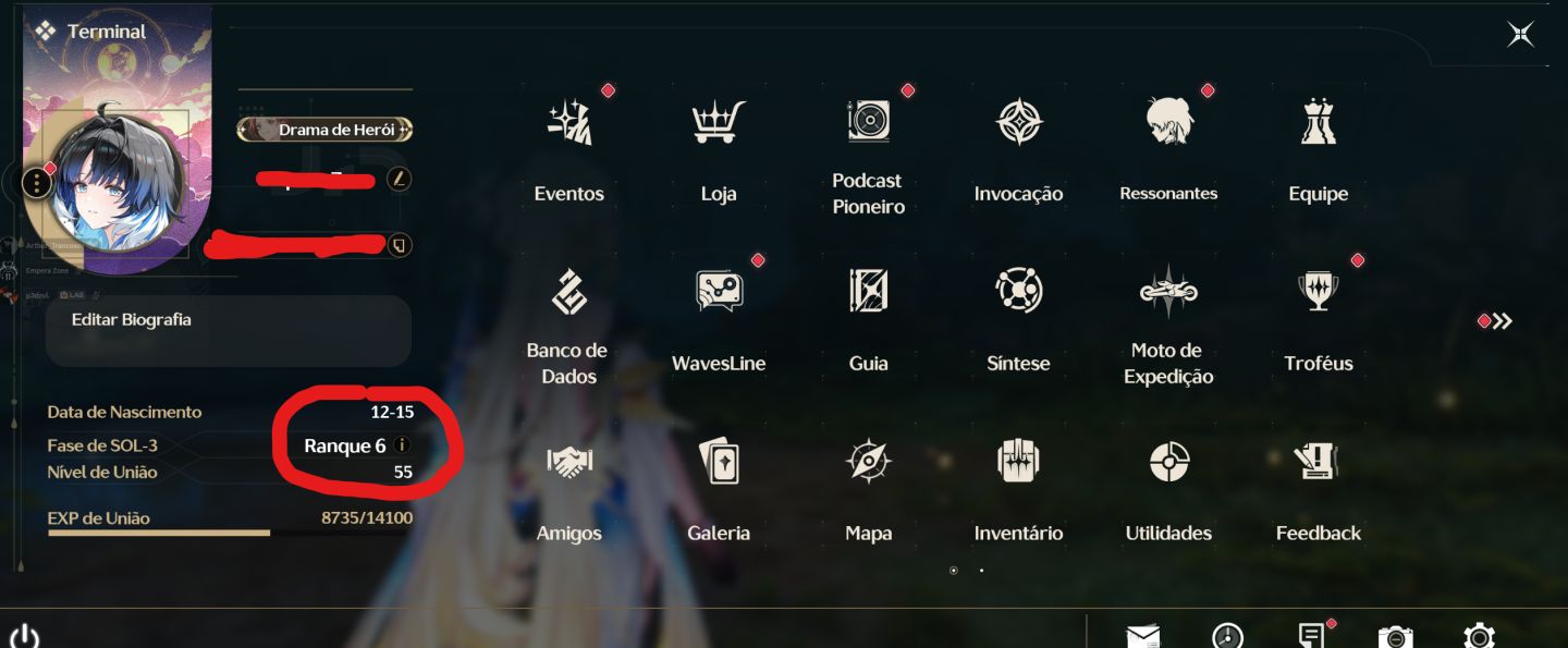 Conta de Wuwa com Yangyang xualing s3 + r1 Suisui, Lynae, Carllota e armas 5