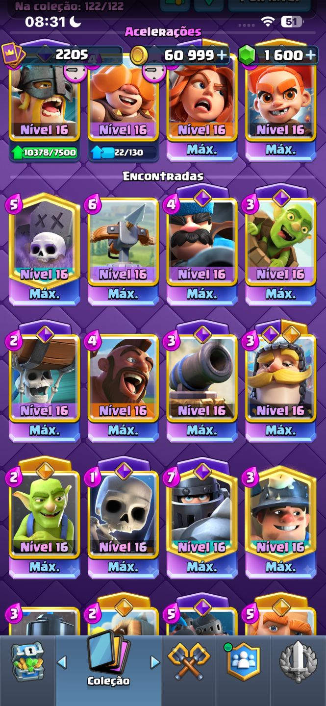 Conta de clash Royale 14K quase full
