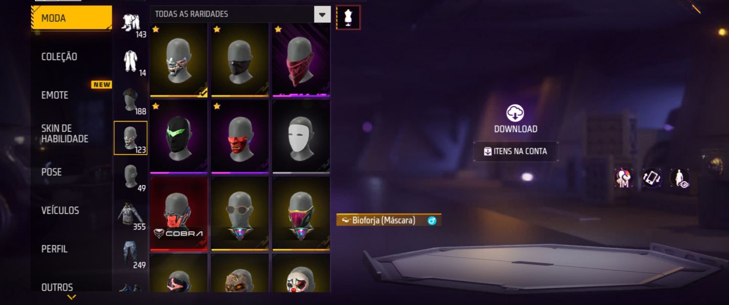 CONTA FREE FIRE UPADA COM BASTANTE SKIN