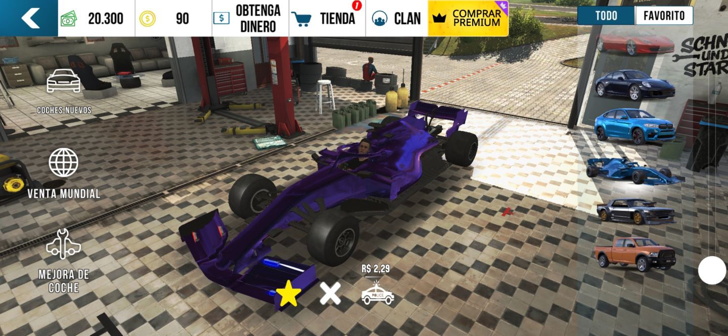 Conta de car parking com varios carros