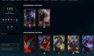 Conta league of legends nivel 356 skins do yasuo full acesso