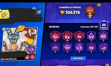 Conta de Brawl Stars com Mais de 100K Todos os Personagens e Muitos Prestígios