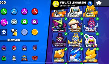 CONTA DE BRAWL STARS COM MUITAS SKINS 104/105 BRAWLERS