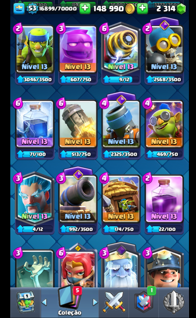 Conta de clash royale muito boa com 9k trofeus