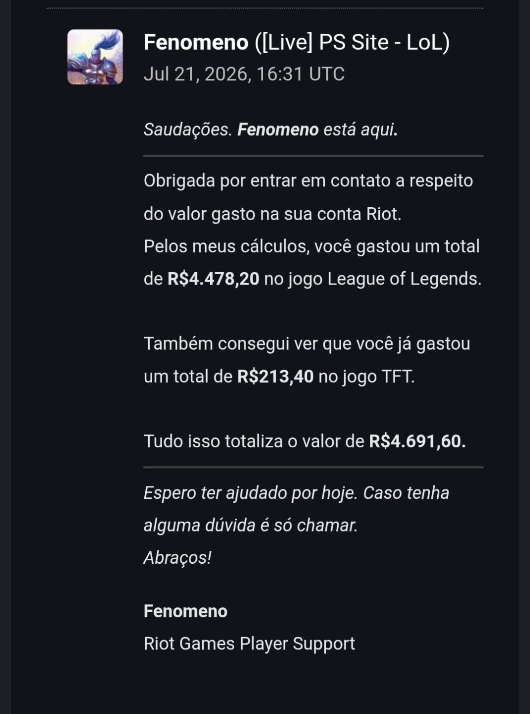 Conta LOL + TFT