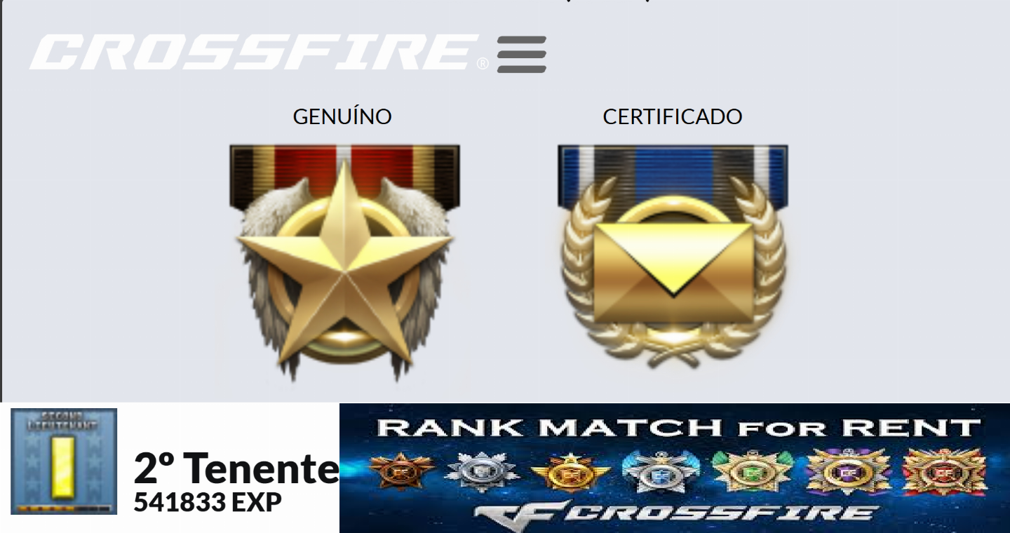 CONTAS BARRINHA DE OURO/PRATA PARA RANKED - CROSSFIRE /CF AL