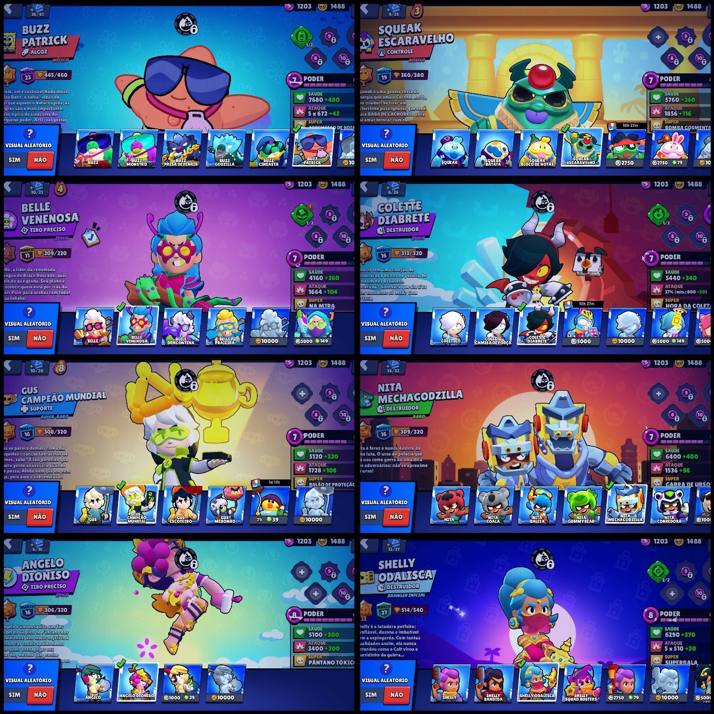 Conta de 2019 com 463 Skins / 5 Pro Pass (Colt / Dinamyke / Leon, Corvo e Brock)