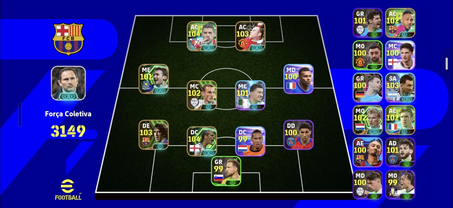 CONTA eFootball 3149 FORÇA COM|Carles Puyol,Rio Ferdinand,Wayne Rooney e Suárez