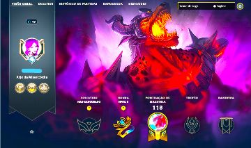 SKIN NASUS INFERNAL LENDÁRIA + [ RANQUEADA DESBLOQUEADA ] + [ TROCA NICK ]