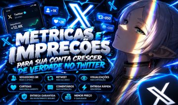 MÉTRICAS TWITTER/X | SEGUIDORES BR, CURTIDAS, VIEWS E RETWEETS