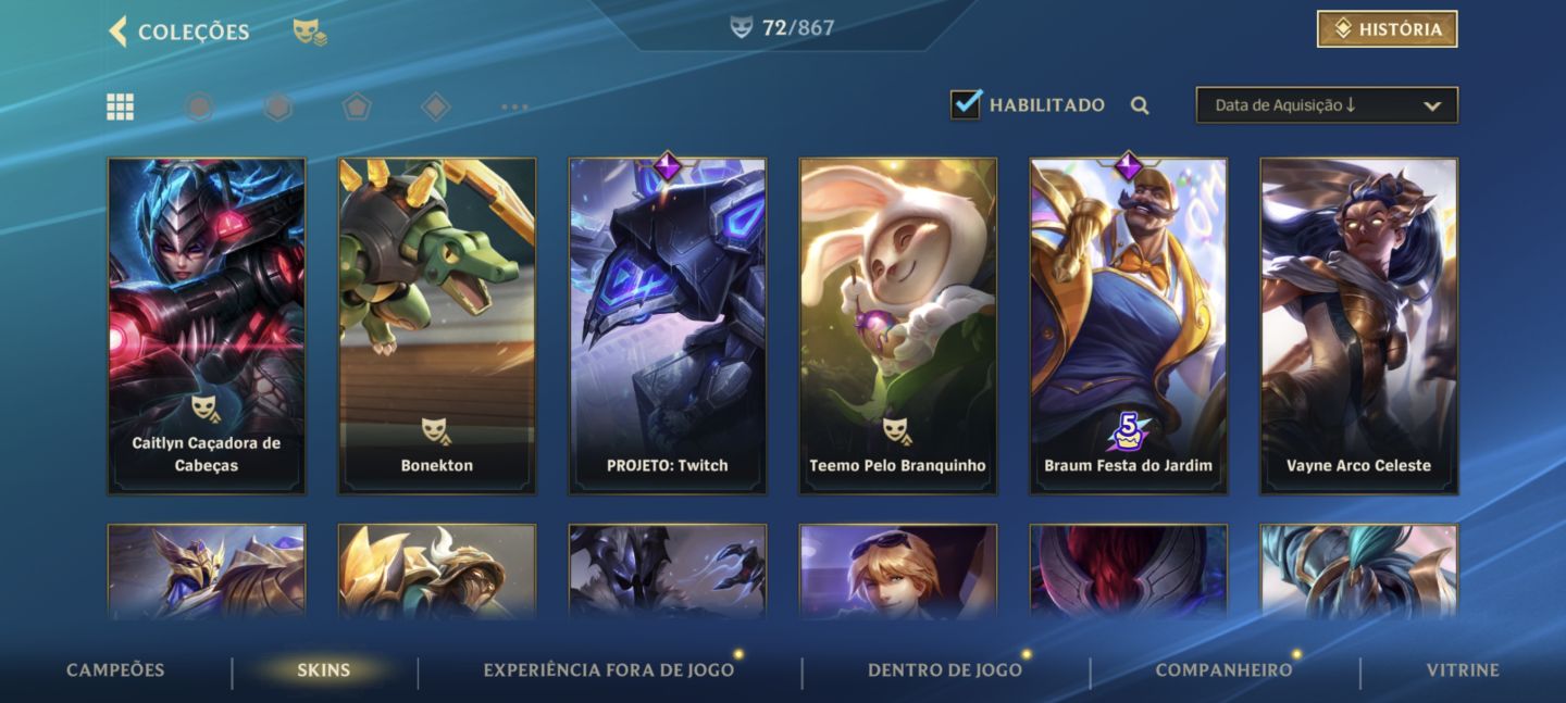 Conta Wild Rift Nv128 Desafiante na última season,com skins tops