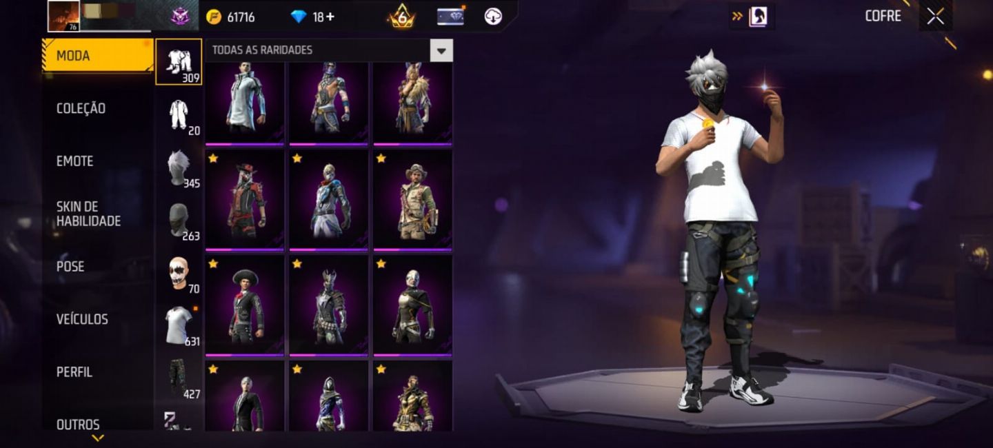 Conta de free fire a venda com várias skins!!!
