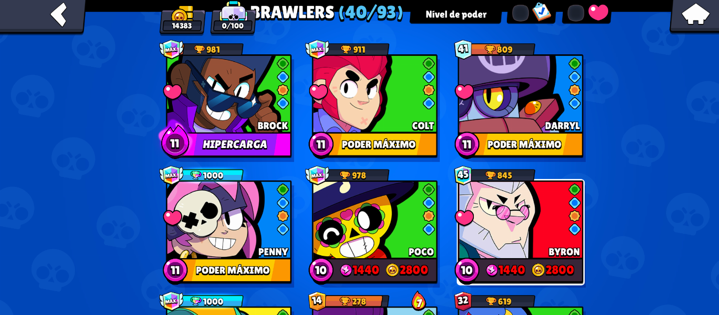 CONTA BRAWL STARS GEMADA COM VÁRIAS SKINS VALIOSAS