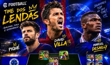Efootball conta, zaga mostra, David Villa blitz curler
