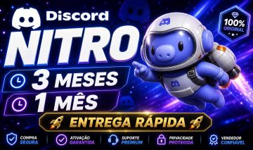 PROMOÇÃO DISCORD NITRO | 1 ou 3 Meses | Gift Oficial | Entrega Rápida | SEGURO